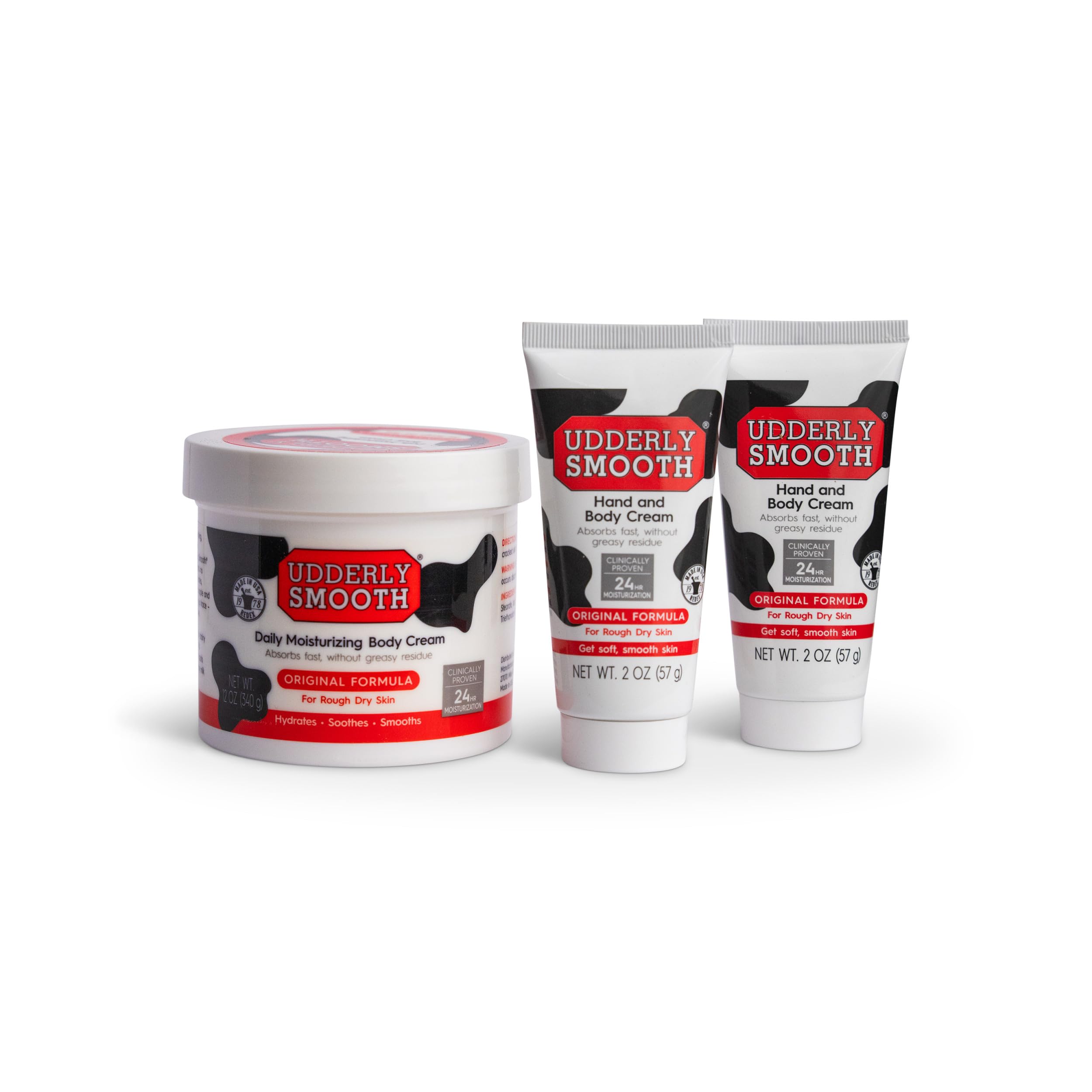 UDDERLY SMOOTH NonGreasy Hand and Body Moisturizer Cream Bundle 1 Kit, 3 Count