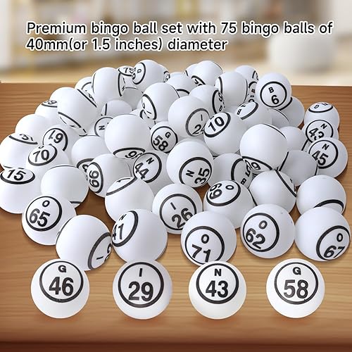 Miniatura 9 de GSE Games & Sports Expert Bolas de bingo de 1.5 pulgadas, bolas de tamaño de ping-pong para jaula de bingo grande, bolas de llamadas de bingo