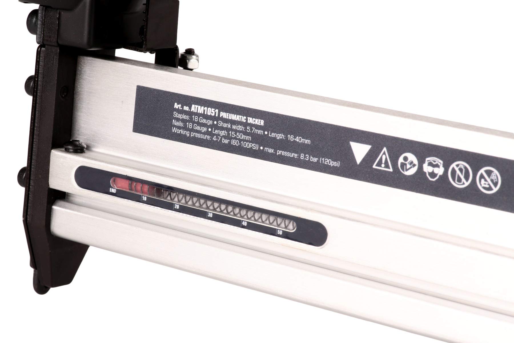 FERM Graffatrice Pneumatica – DIN e Orion – Soft Grip – Incl. 300 Chiodi e 100 Graffe