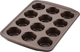 Circulon Nonstick Bakeware 12-Cup Muffin Tin, Brown, Steel