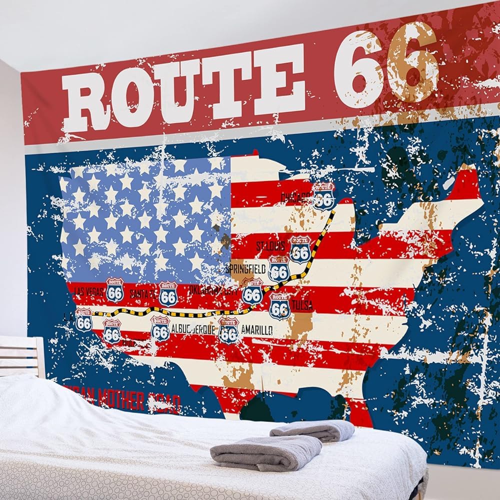 Amazon.co.jp: タペストリー おしゃれ 壁掛け 風景 アメリカ 国旗