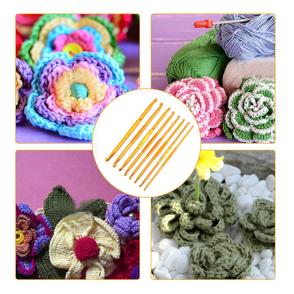 8pcs Crochet Double Crochet Double Extremite Doré En Alumine