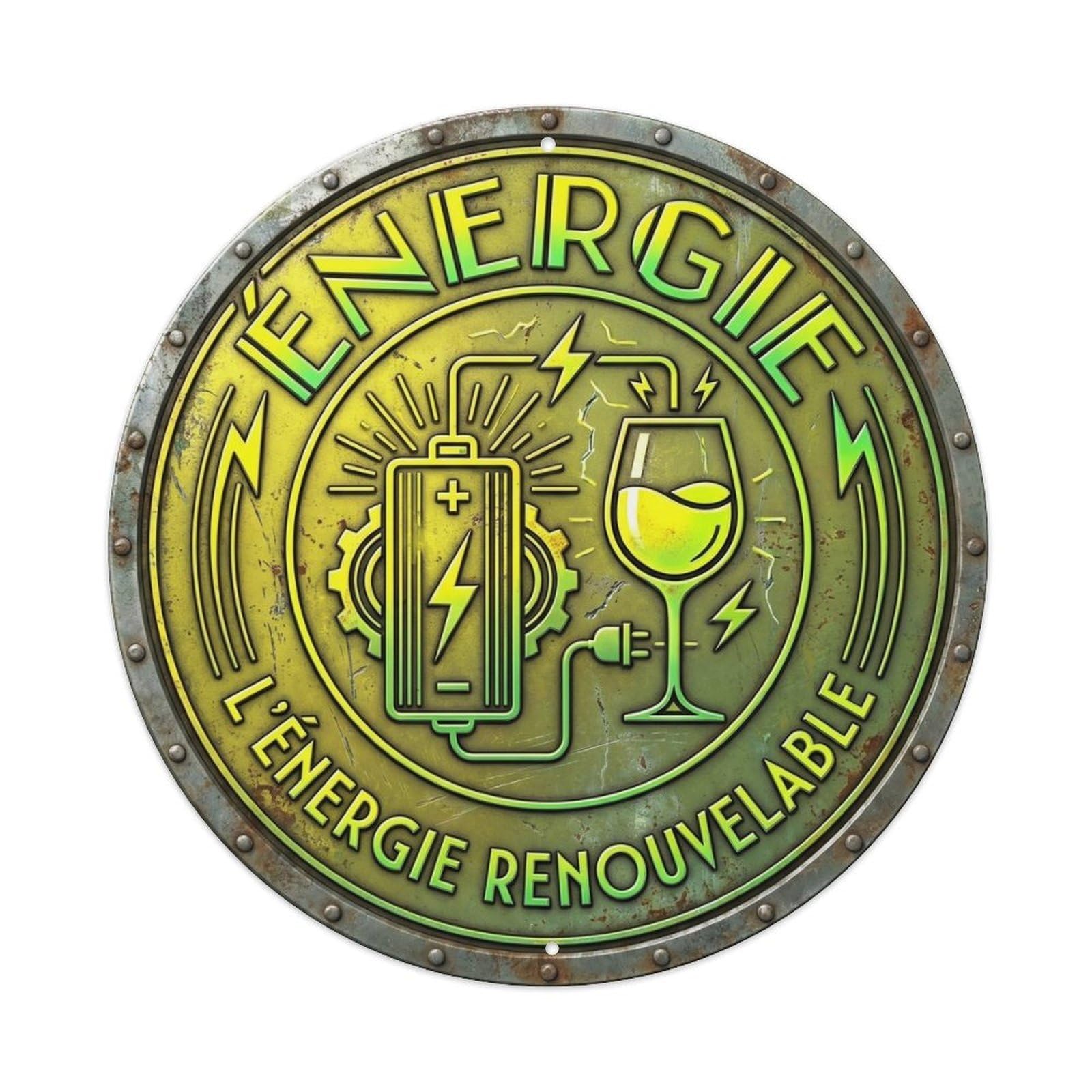 Energy Humorous Tavern Energy Vintage Metal Tin Sign Plaque Wall Decor for Cafe, Club Bar, Office, Garden Metal Poster 8x8Inch