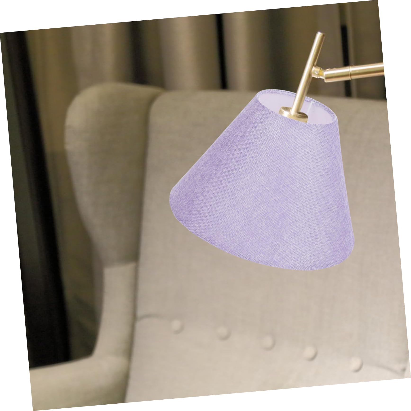 Abat-jour En Lin Bleu Pour Lampe - Format Tambour (26x18x11 Cm) - Style Vintage - Compatible Douille E27/E14