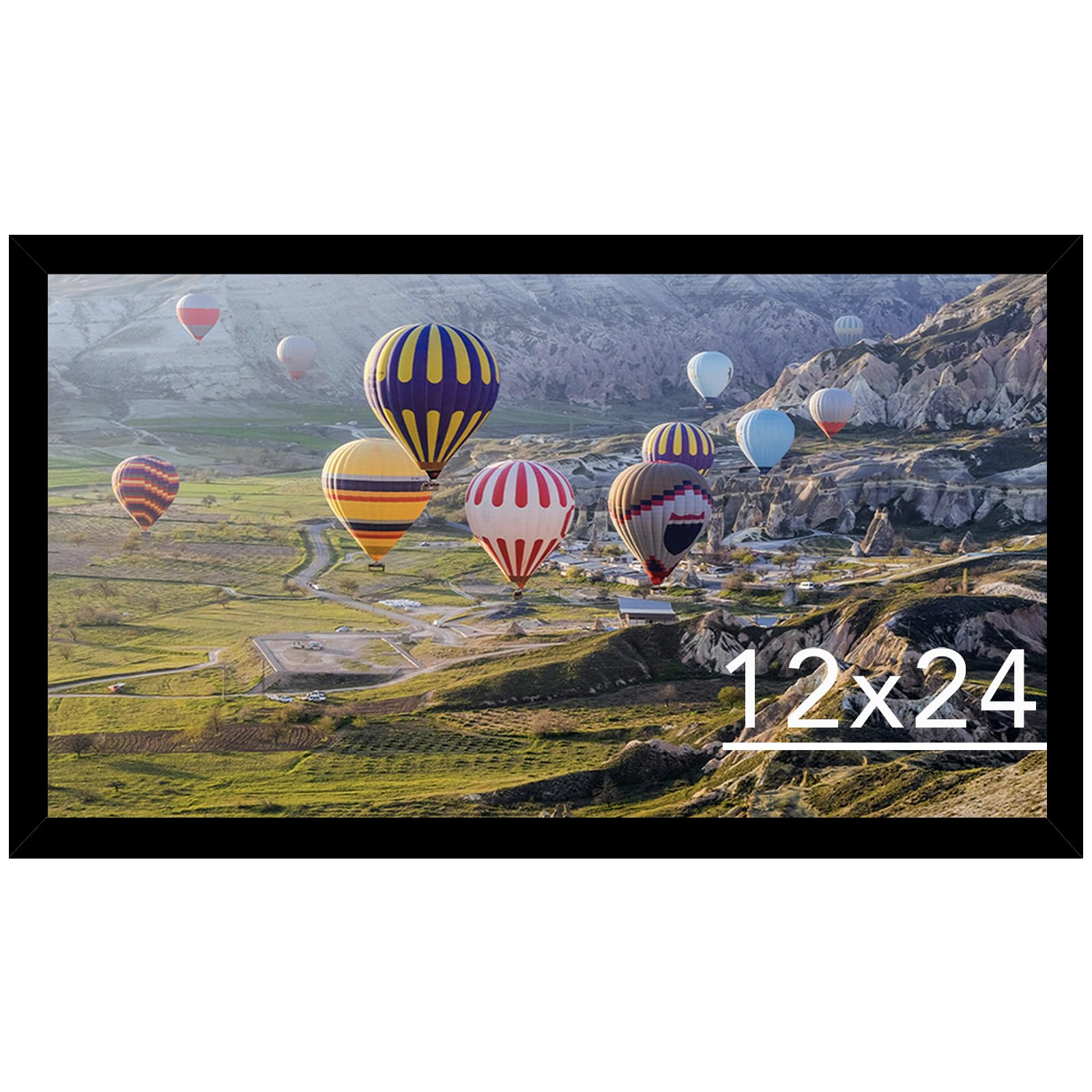 JCJMY 12x24 Picture Frame Black for Poster Photo Picture, Horizontal and Vertical Formats for Wall Hanging, 12 x 24 Wall Gallery Poster Photo Frame for 12 by 24 Photos Posters, Black