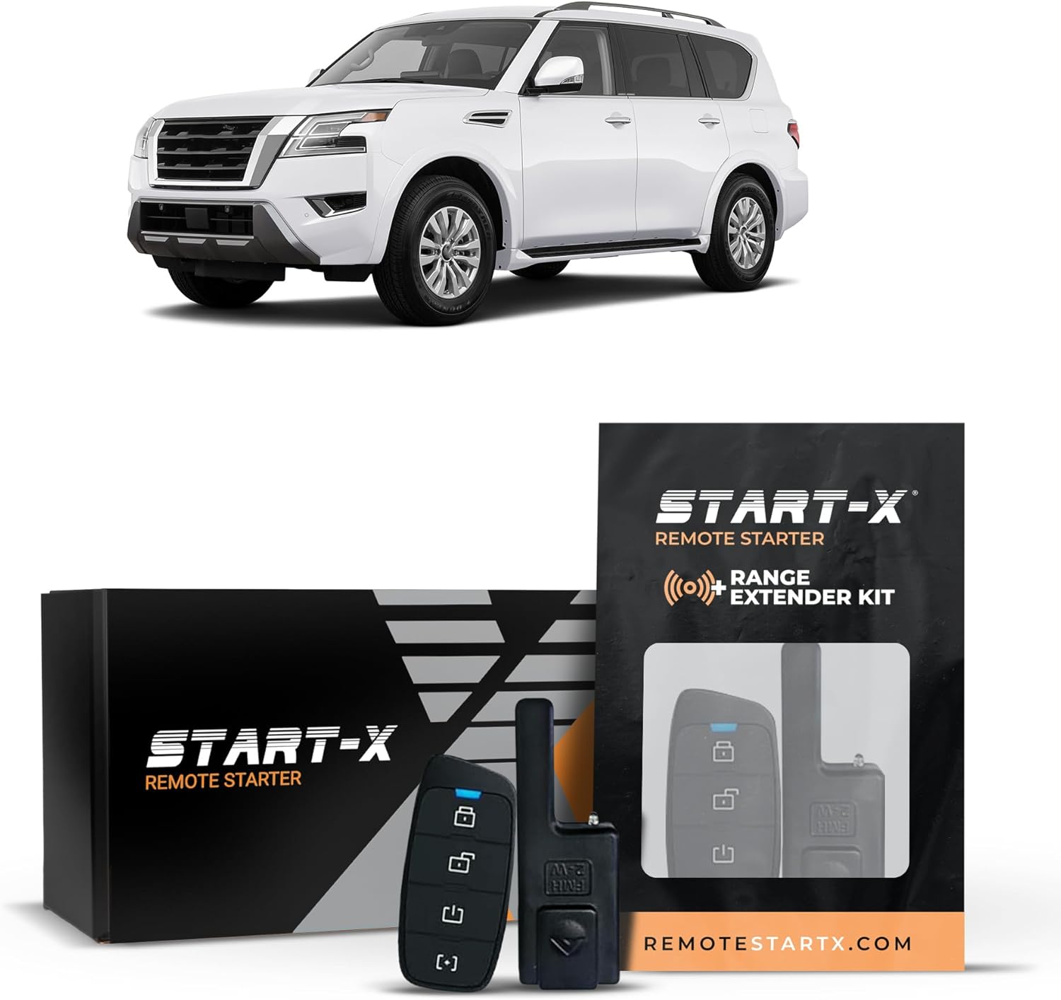 Start-X Remote Starter Kit + 3000ft 2 Way Range Extender for Nissan Armada (2017, 2018, 2019, 2020, 2021, 2022) Vehicles with Push-to-Start Ignition