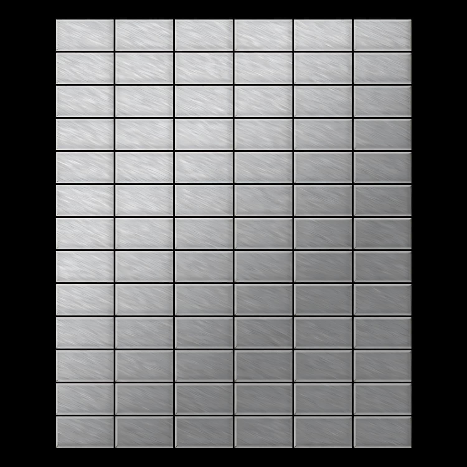 Mozaika płytka masywna metal stal szlachetna morska szczotkowana w kolorze szarym 1,6 mm grubości ALLOY Bauhaus-S-S-MB 1,05 m2