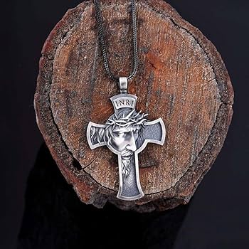 キリストの顔 メタルペンダント イエスキリストの聖顔のメダイペンダント - 輸入メダイ