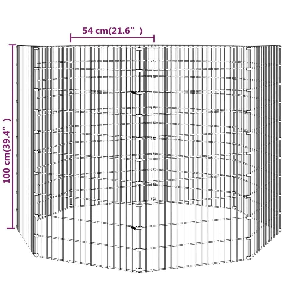 INLIFE Kaninchenkäfig 8 Paneele 54x100 cm Verzinktes Eisen,5,9 KG,171582