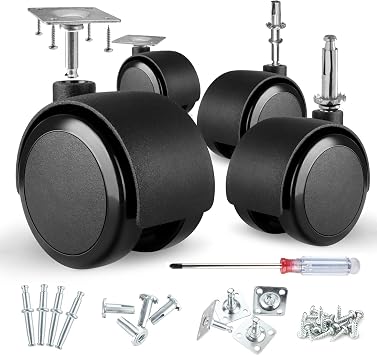Apllamo 2 Inch Swivel Casters 5/16" Stem & Top Plate, 1000 LBS Heavy Duty
