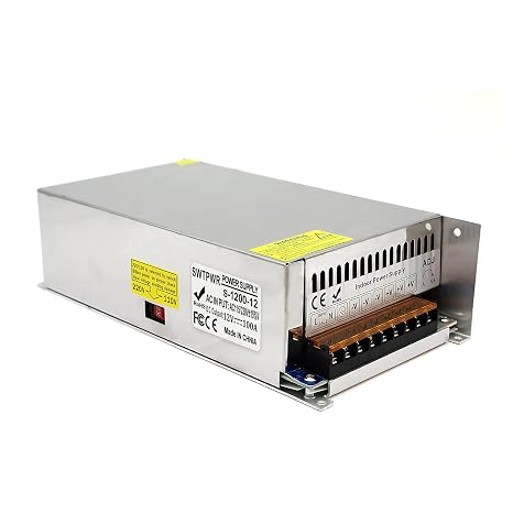 AC to DC Converter 12V 100A 1200W SMPS 220V/110V to DC 12V Power Supply Converter Voltage Transformer for LED Car Devices and Camera Security Systems (DC12V-1200W)