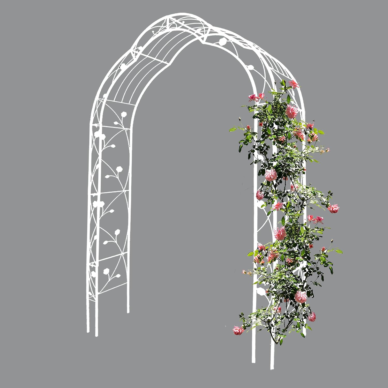 Metal Garden Arch Assemble Freely, 8 Styles, Garden Arbor Trellis, Climbing Plants Support for Lawn, Climbing, Plants Decorative Wire Lattice, Outdoor Wedding, White