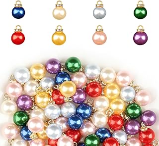96 PCS Christmas Mini Ball Ornaments Colorful Plastic & Imitation Pearl Baubles Vintage Glitter Hanging Decorations for Xmas Tree Holiday Party Indoor/Outdoor Décor & DIY Crafts