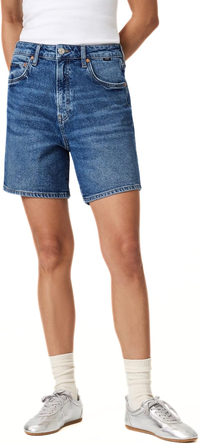 Mavi Women's Heidi High Rise Straight Leg Denim Shorts