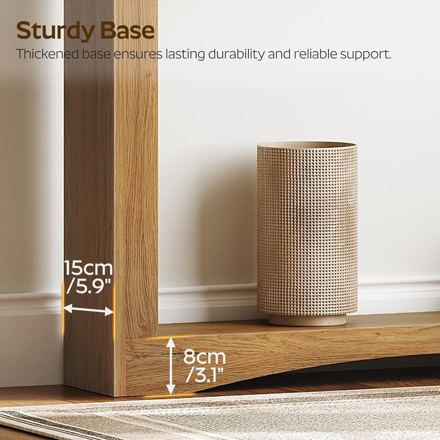 Narrow Console Table, 5.9'' Thin Entryway Table, Behind Couch Table for Small Spaces, Small Farmhouse Hallway Table, for Living Room, Hallway, Foyer, Light Walnut CT19VV