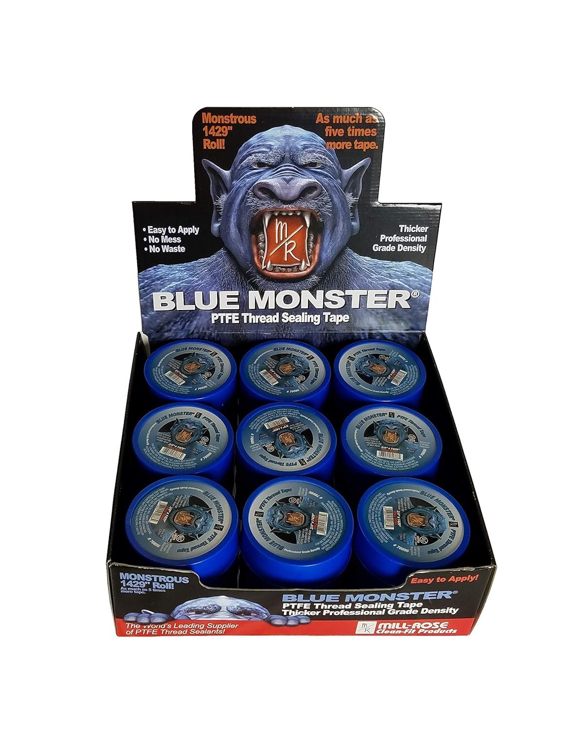 Blue Monster Teflon Tape - 3/4" x1,429 (Case of 27 Rolls)