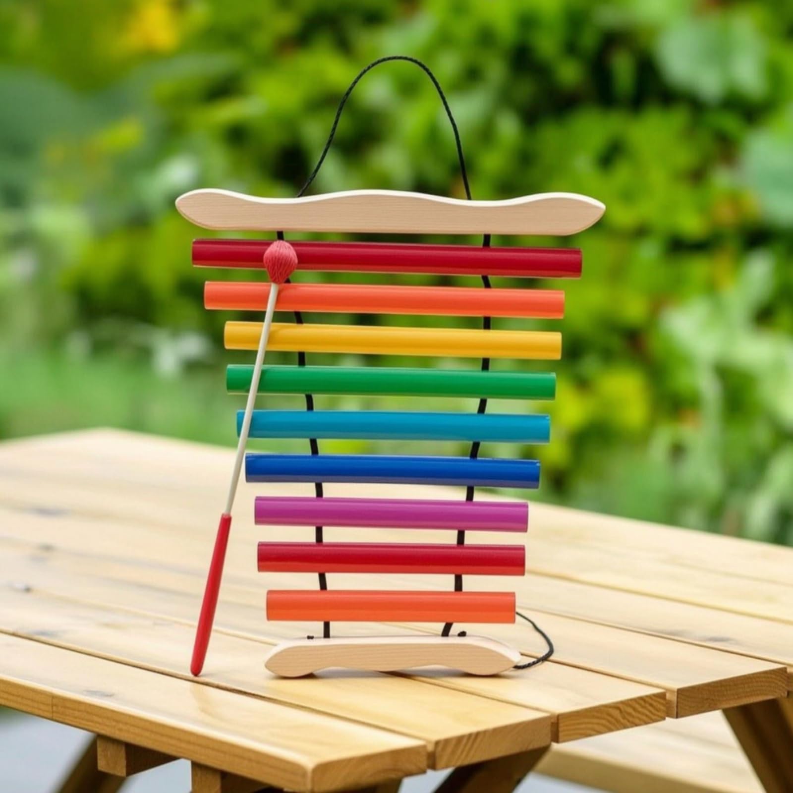 Amagogo Glockenspiel Bambini Xilofono Strumento Percussione Giocattolo Didattico Campanello in Legno E Metallo con Mazzuolo Bicolore Maneggevole Adatto per , Multicolore
