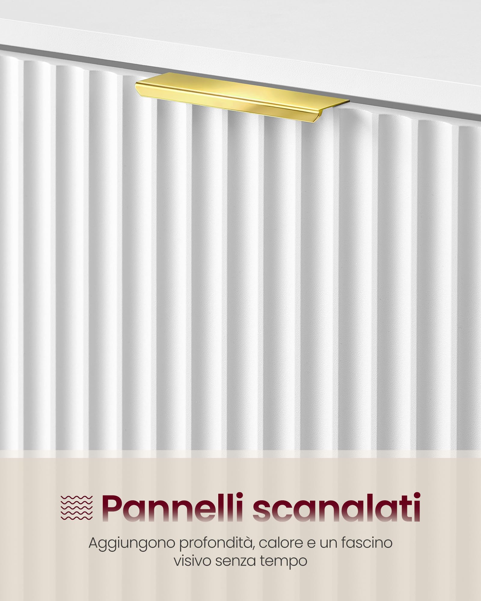 VASAGLE MAXE Collezione - Scarpiera con 3 Ribalte, Mobile Portascarpe Stretto Autoportante per Ingresso, con Ante Scanalate, per 18-24 Paia, Stile Moderno di MetàSecolo, Bianco Nuvola HSC302WB02