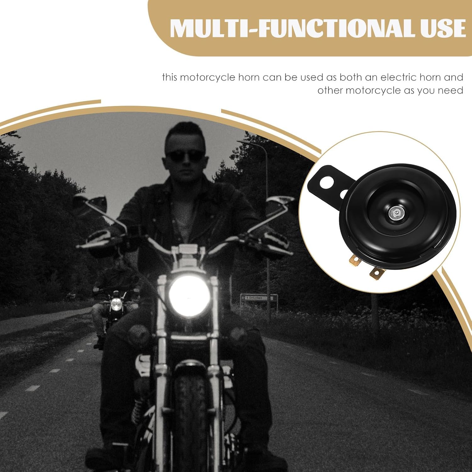 Motorcycle Metal Horn Loud Whistle Replacement Horn for Scooter and Motorcycle Supplies Compatible Powersports