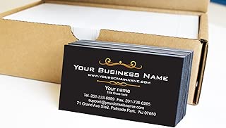 Simple Custom Premium Business Cards 500 pcs Full color - Black front-White back (129 lbs. 350gsm-Thick paper), Made in The USA - coolthings.us