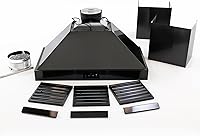 Vista 3 de Campana extractora profesional de acero inoxidable negro - 48 pulgadas