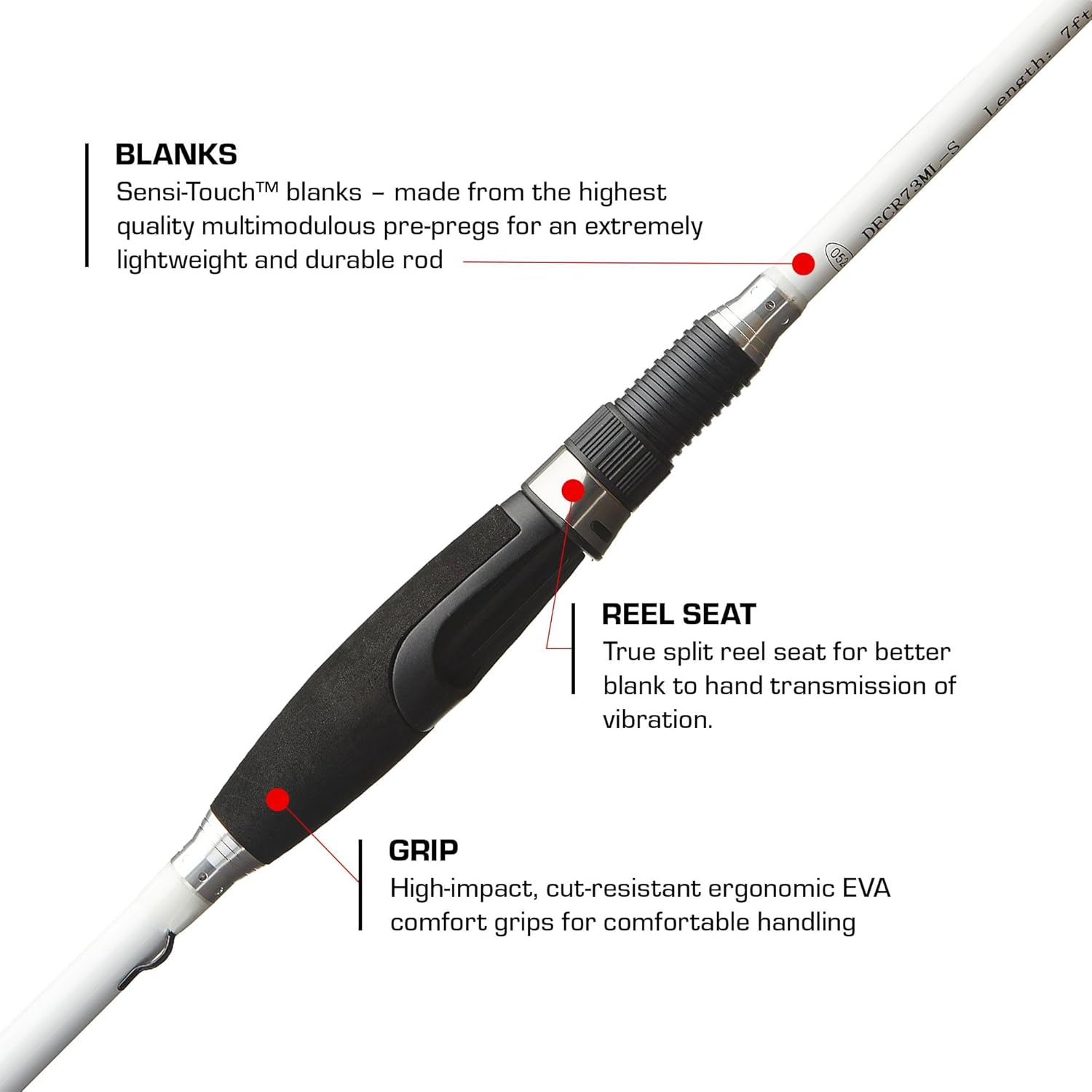 Duckett Fishing Crappie Slayer Spinning Rods, Extremely Lightweight & Ultra Sensitive Multi-Modulus Sensi-Touch Blanks, Durable 316 Stainless Guides