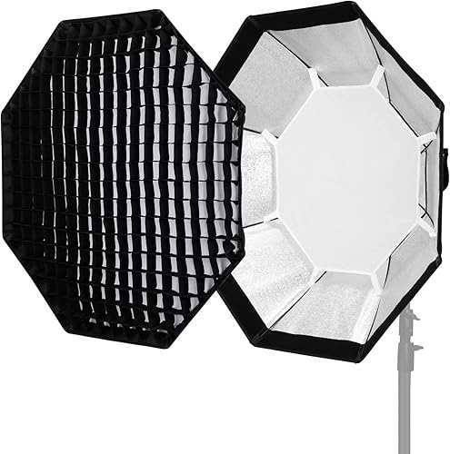 Miniatura 3 de Godox Reflector octágono FW120 con rejilla de panal y bolsa para flash de luz rápida (montaje Bowens) (47.2in)