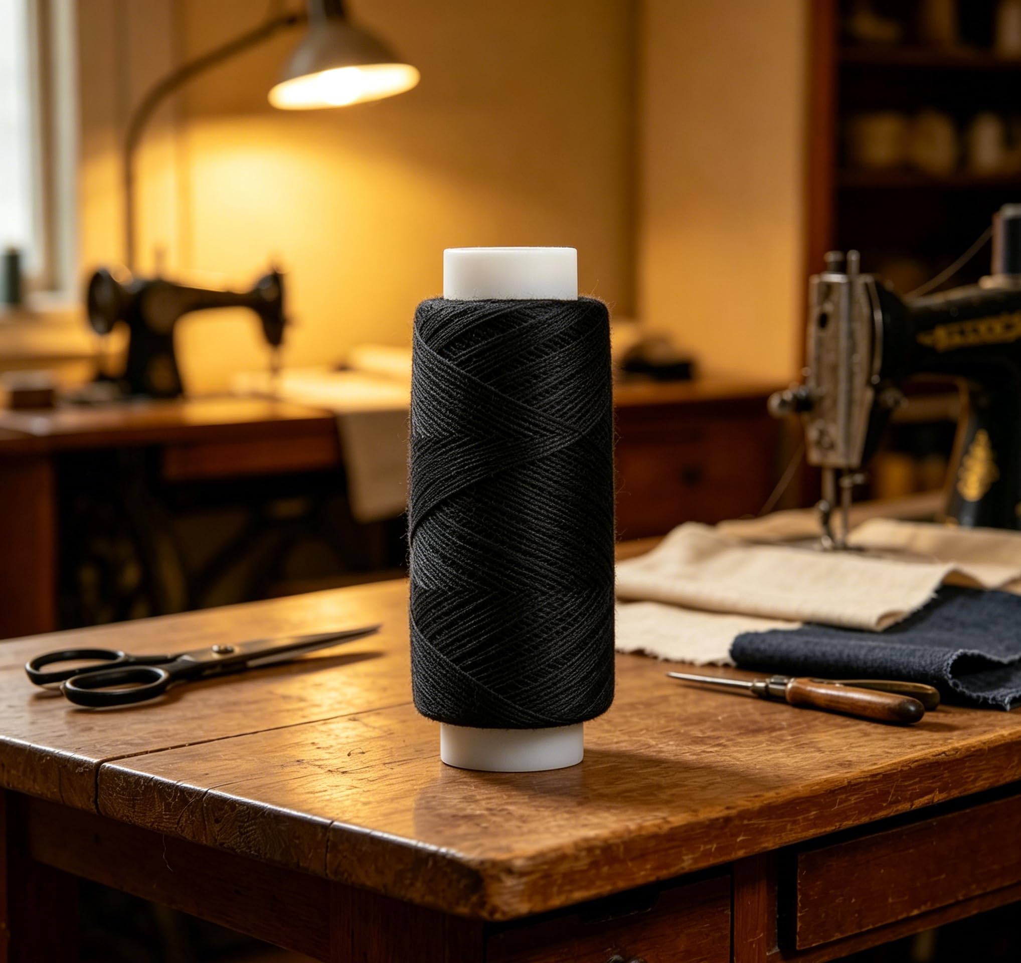 1 hilo de coser extrafuerte de poliéster, con hilo de coser para manualidades de cuero, color negro