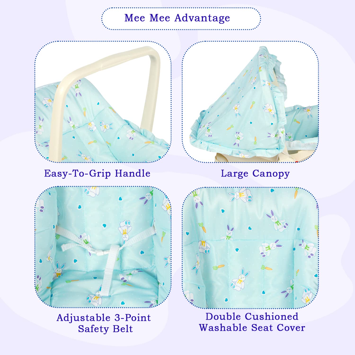 Mee Mee 5-in-1 Baby Carry Cot - Rocker & More -4 Mee Mee 5-in-1 Baby Carry Cot - Rocker & More -4