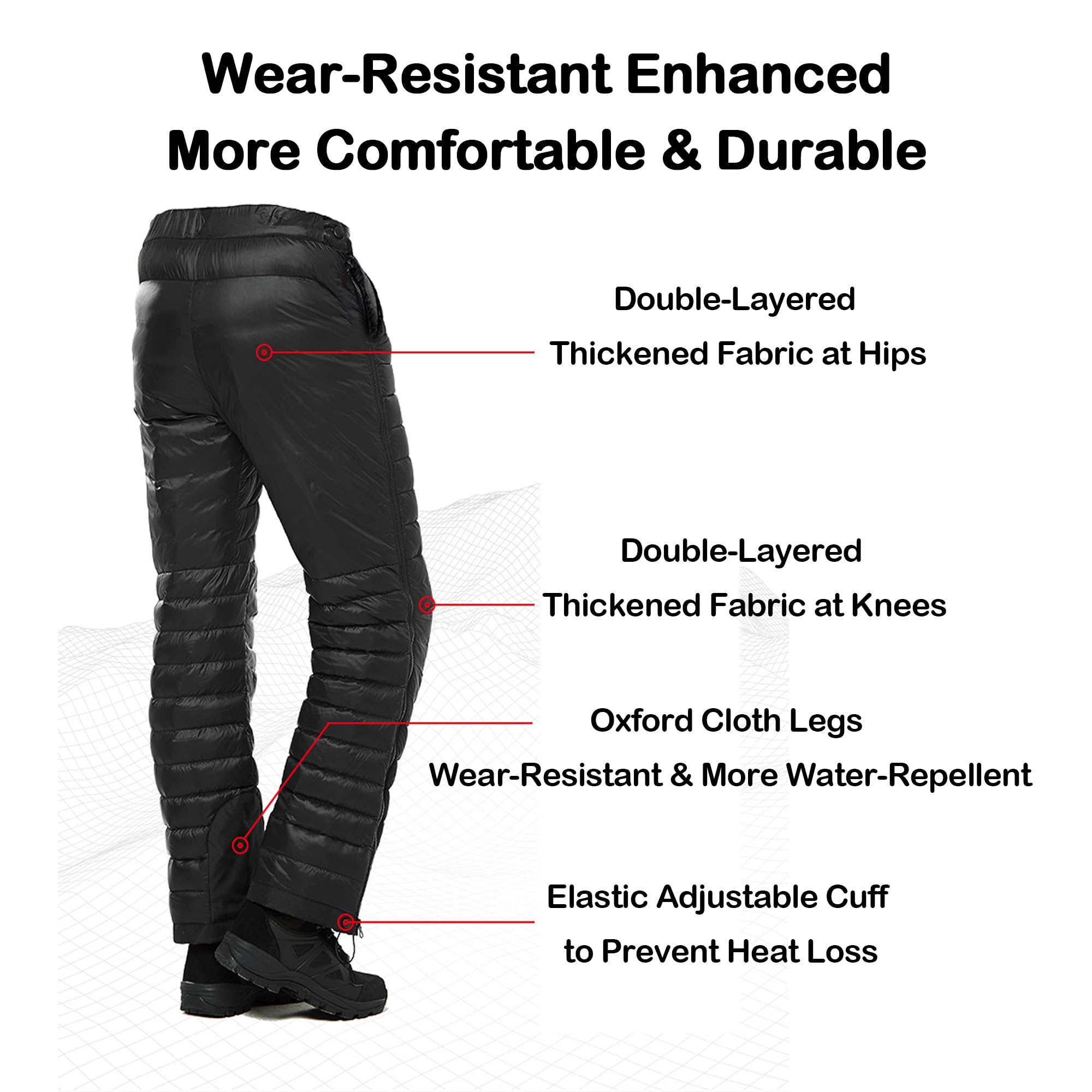 Naturehike Daunenhose, Gefüllt 90% 700+ FPweißer Entenflaum für -5℃~-20℃