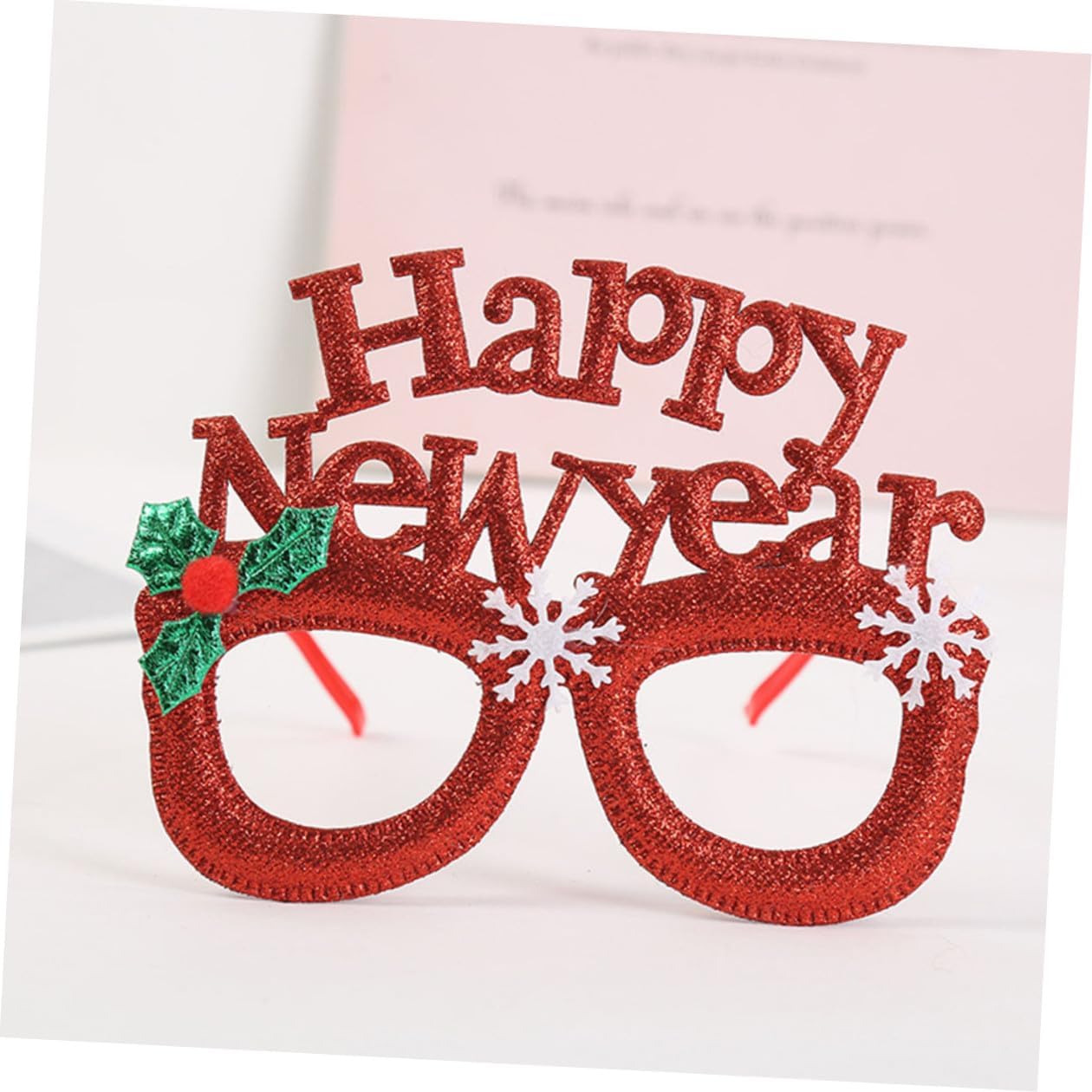 PATKAW 12pcs New Year Party Decorative Eyeglasses Frames Set with Silver, Gold, Green, Red Colors for Photobooth Props and Holiday Celebration Accessories