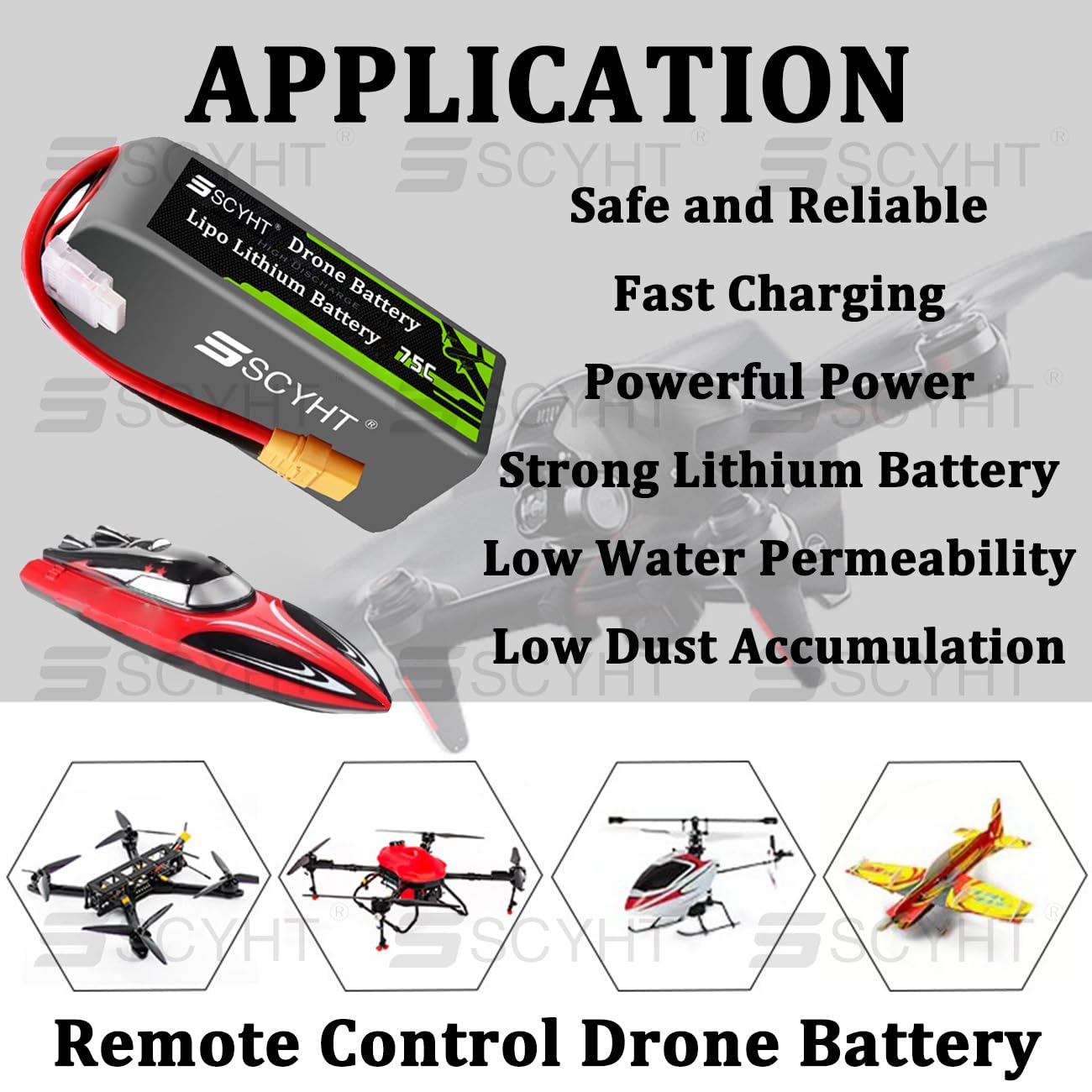 Batteria per Drone 4S 14,8V Batteria al Litio 6S 22,2V Batterie LiPo 7Ah Batterie Ricaricabili per Aeromodelli con Scheda di Protezione BMS Integrata e XT90,22.2v3300mah 75c