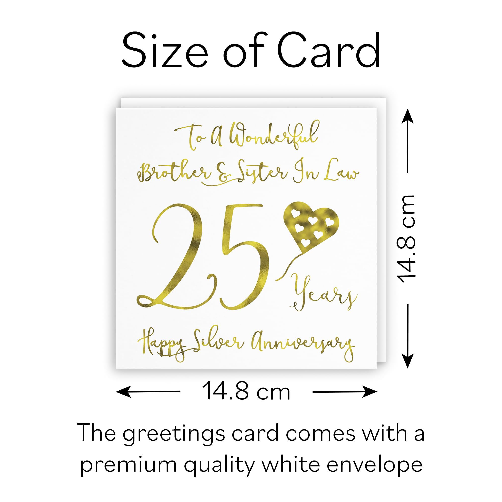Hunts England, Brother And Sister In Law 25th Anniversary Card, To A Wonderful Brother & Sister In Law, 25 Years - Image 4
