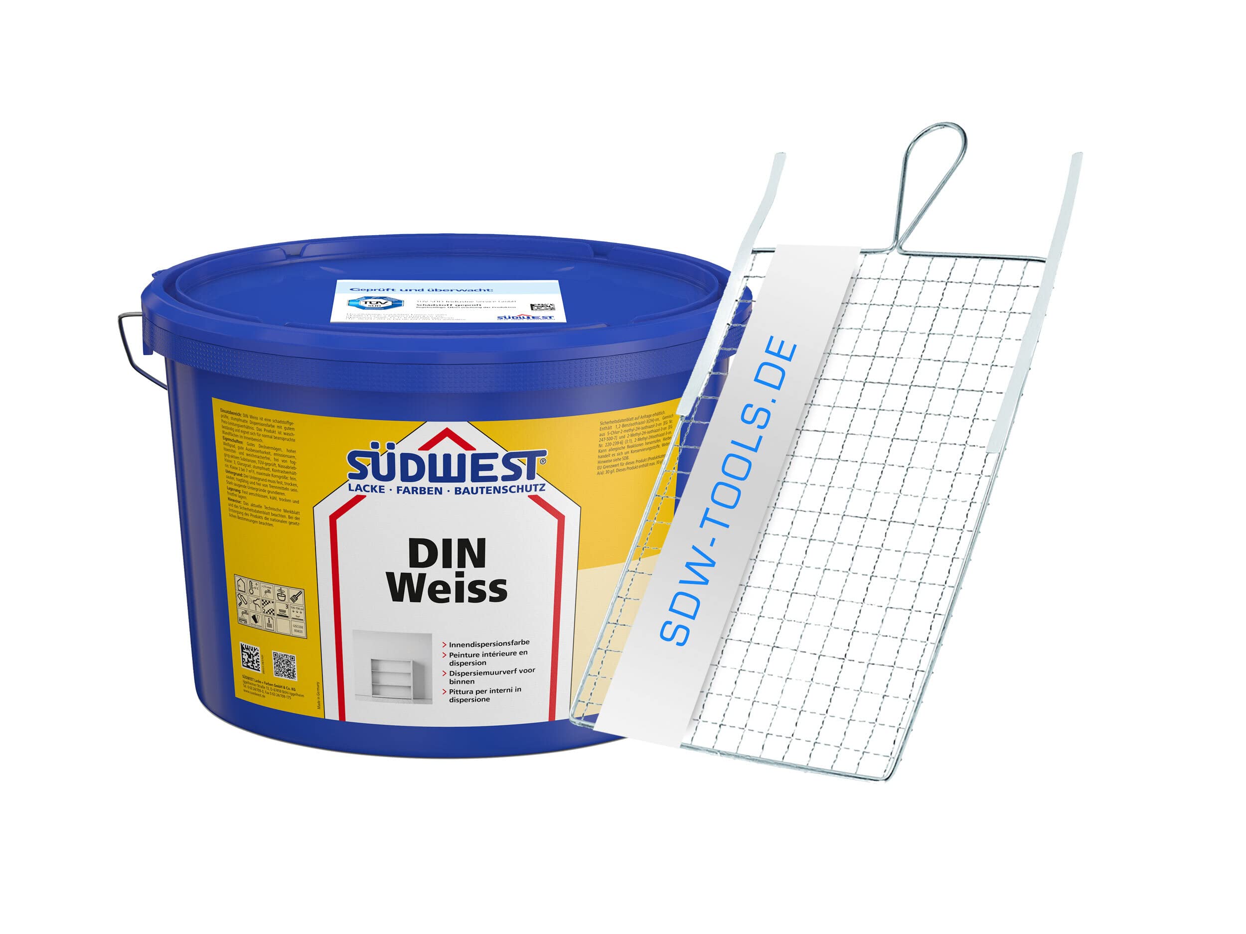 Südwest DIN Weiss 12,5 liter mit sdw-tools Rollsieb