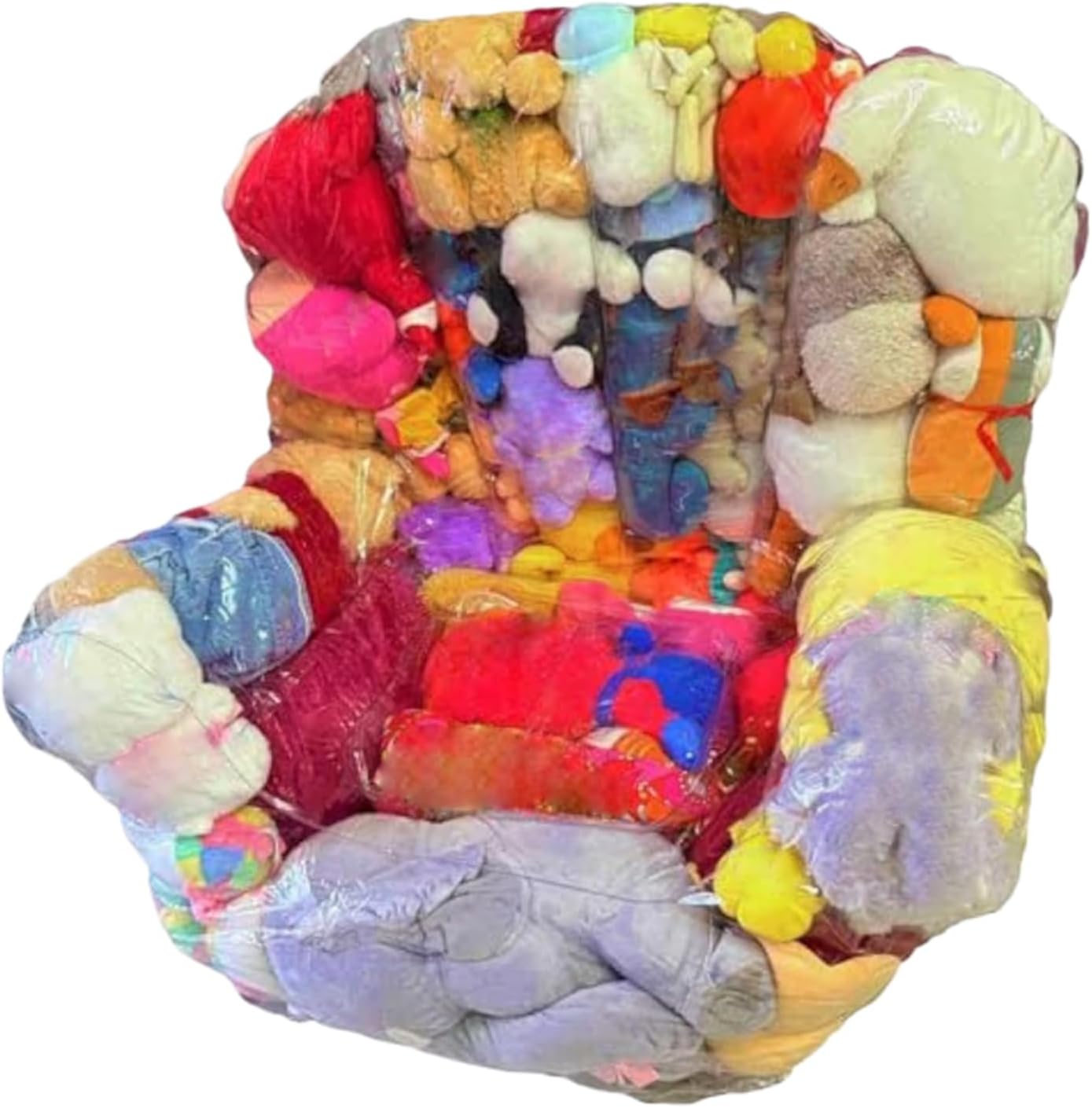LAFANDE Bean Bag Stuffed Animal Storages, PVC Cartoon Stuffed Animal Storage Bean Bag Cover Sofa, Waterproof Large Stuffable Beanbag Chair Cover, for Organizing Kids Rooms