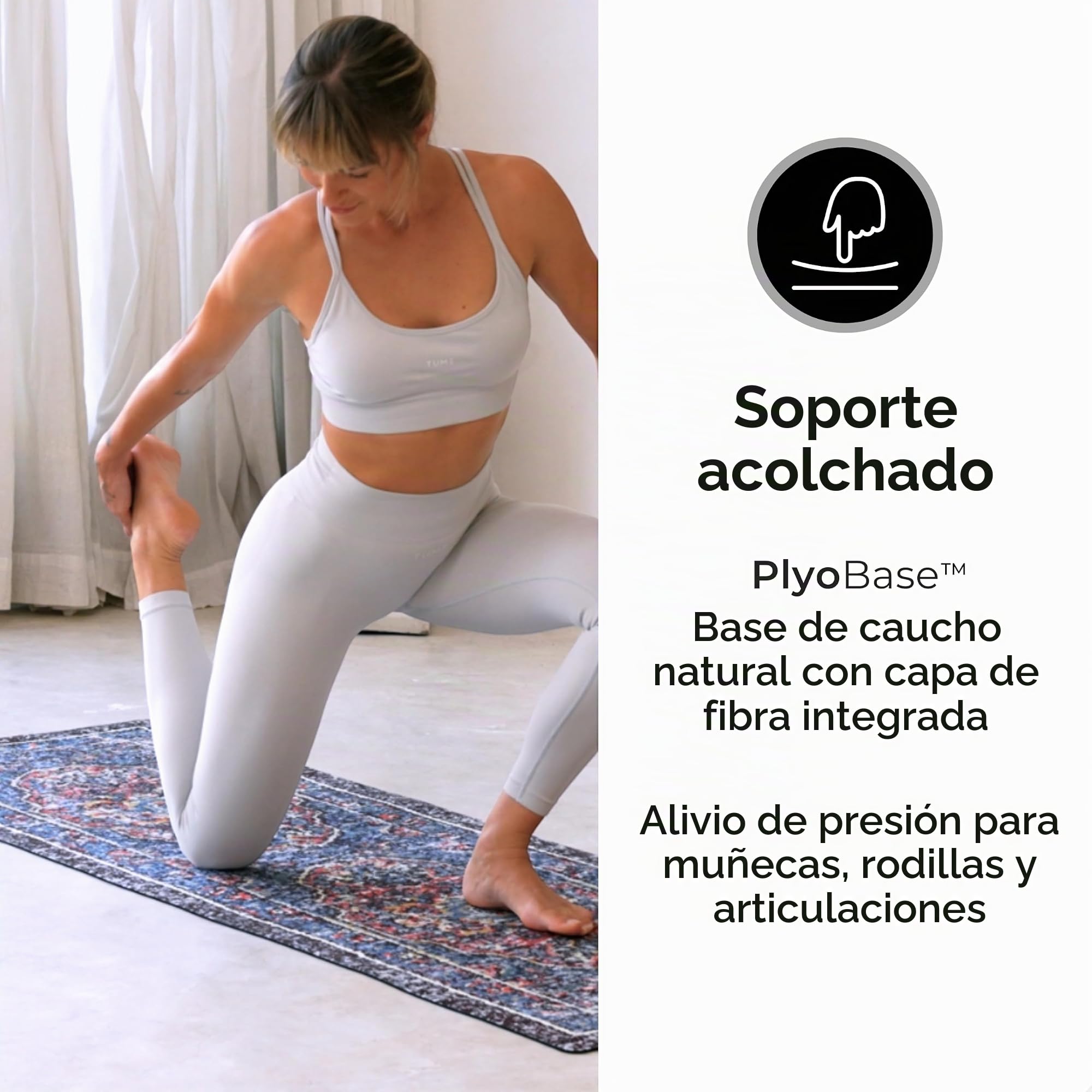 Plyopic Esterilla de Yoga | Antideslizante Colchoneta/Toalla de Lujo. Natural y Ecológica | Ideal para Yoga, Pilates, Ejercicio, Fitness, Hot o Bikram