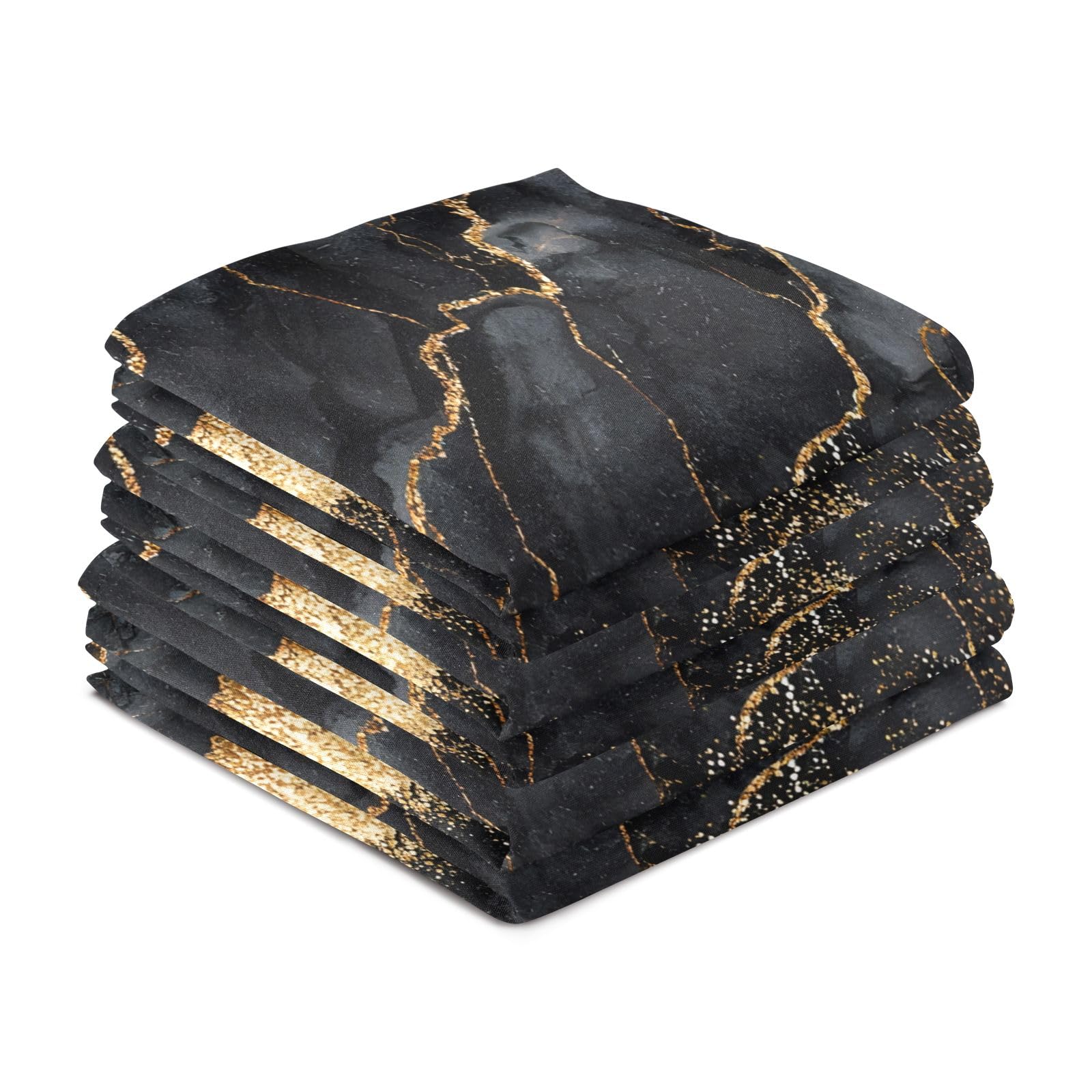 Toallas de cocina de mármol negro dorado, ultra absorbentes, secado rápido, paños de cocina de 28 x 18 pulgadas para cocinar hornear, limpieza del hogar, juego de 4
