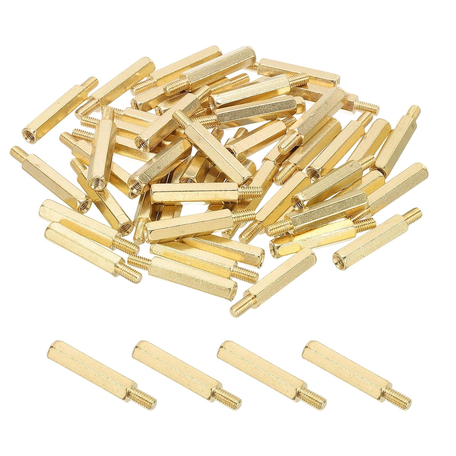 PATIKIL 50 Pcs Male to Female Thread Spacer Screws M3 x 20mm + 6mm Brass Hex Standoff PCB Motherboard Spacer Screw Nut for Drone Quadcopter Computer Electronic Projects Circuit Board