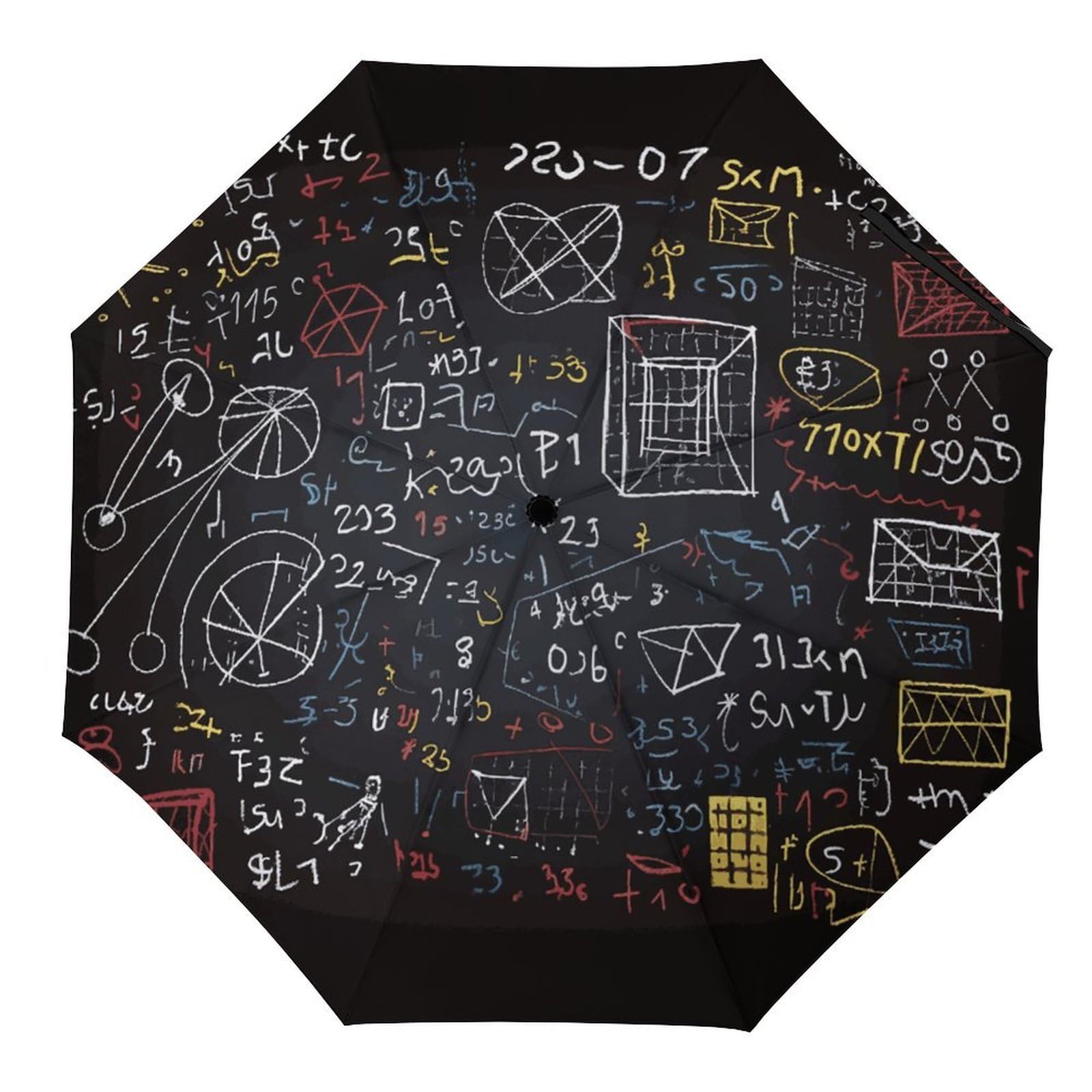 Travel Umbrella with UV Protection - Mathematics And Physics Windproof Compact Folding Umbrella for Women, Lightweight Portable Purse Umbrellas for Rain And Sun Protection