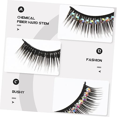 Miniatura 9 de 5 pares de pestañas postizas de diamante para bailar en escenario de rendimiento duro