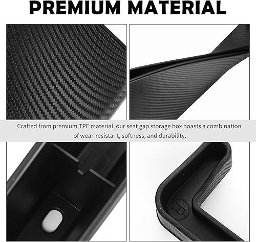 Miniatura 5 de 2 cajas organizadoras de espacio para asiento de automóvil, organizador de consola central de doble zona para almacenar teléfonos, llaves, tarjetas,