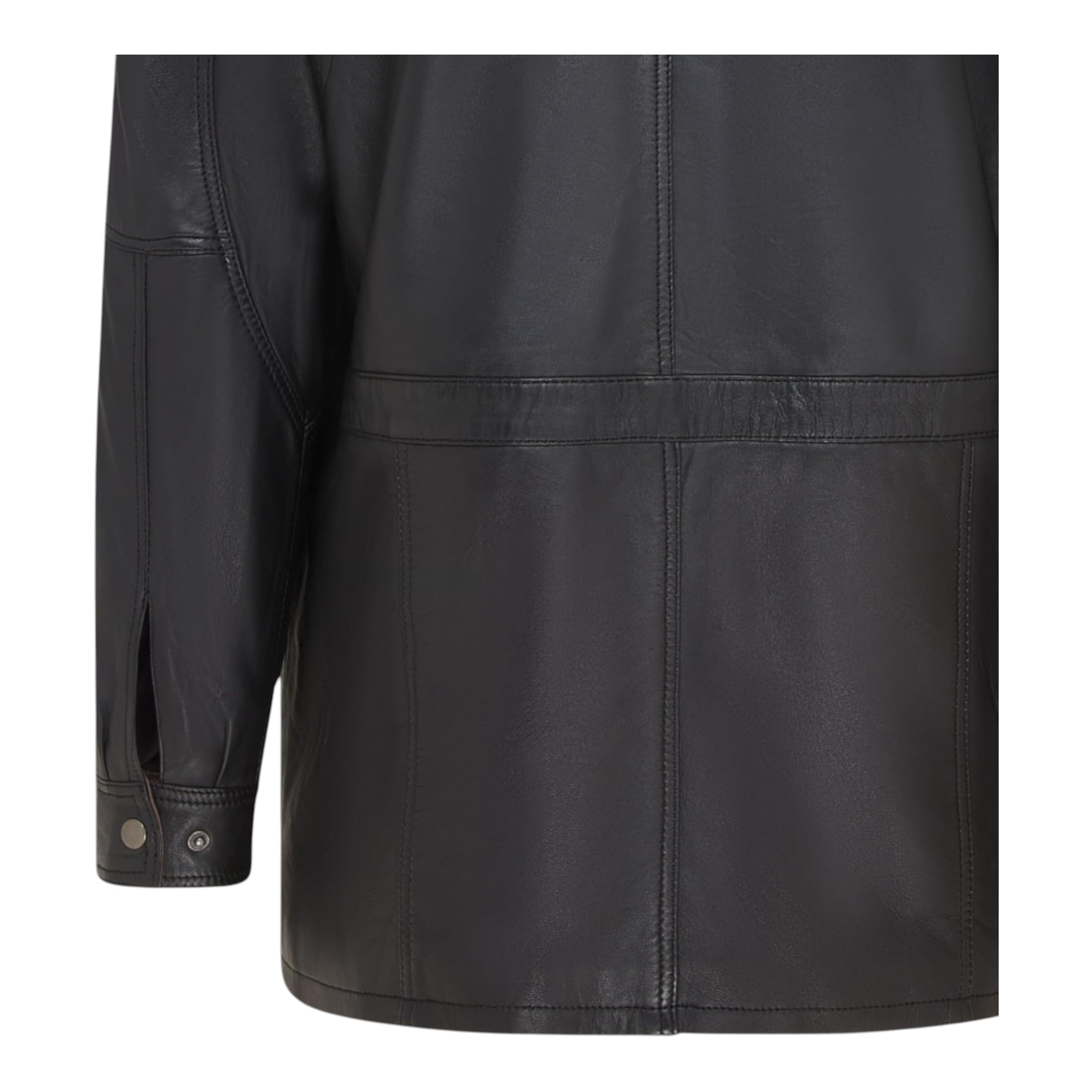 Infinity Leather Giacca Invernale Classica Parka da Uomo in Morbida Pelle Scamosciata Regular Fit