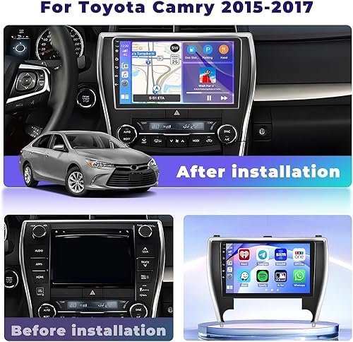 Miniatura 2 de Actualización de radio de coche Android para Toyota Camry 2015 2016 2017-2+64G estéreo de coche con Carplay inalámbrico Android Auto-10.1 pulgadas