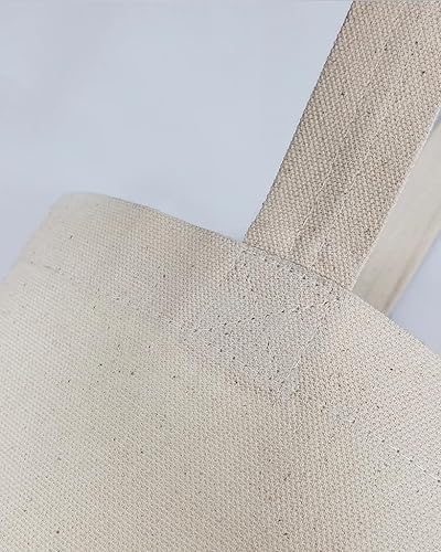 Miniatura 4 de Bolsas de lona resistentes con asas largas, color beige natural, paquete de 3, paquete de 12, paquete de 24 (13.5 x 13.5 pulgadas)