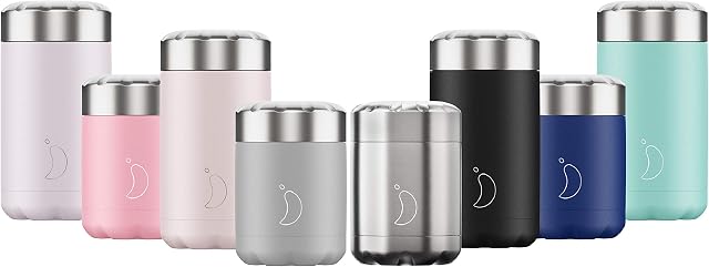 Chilly's Food Pot - Leak-Proof, Premium Stainless Steel Reusable Food Container - Double-Walled Insulated for Hot or Cold Lunch Storage - Black - 300ml