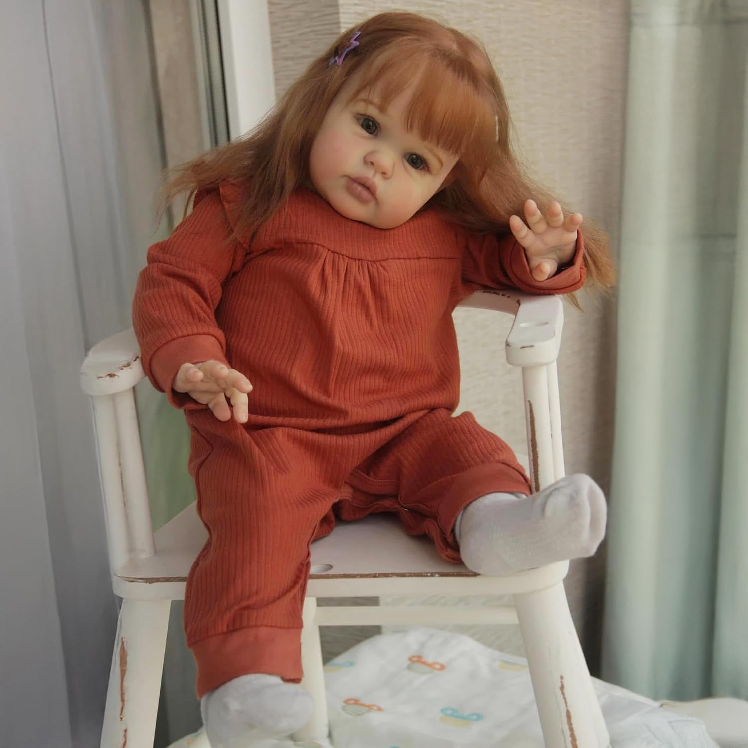 Anano Reborn Baby Doll 24 Inch Cloth Body Realistic Toddler Doll with Hair image 4