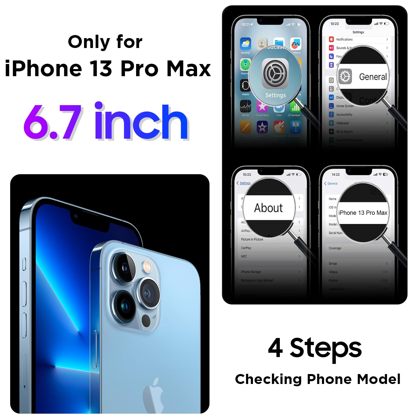 Temdan Compatible with iPhone 13 Pro Max Case Waterproof Built-in Screen & Camera Protector IP68 Underwater Full Body Military Dropproof Shockproof Phone Case 6.1" — Amazon image 7