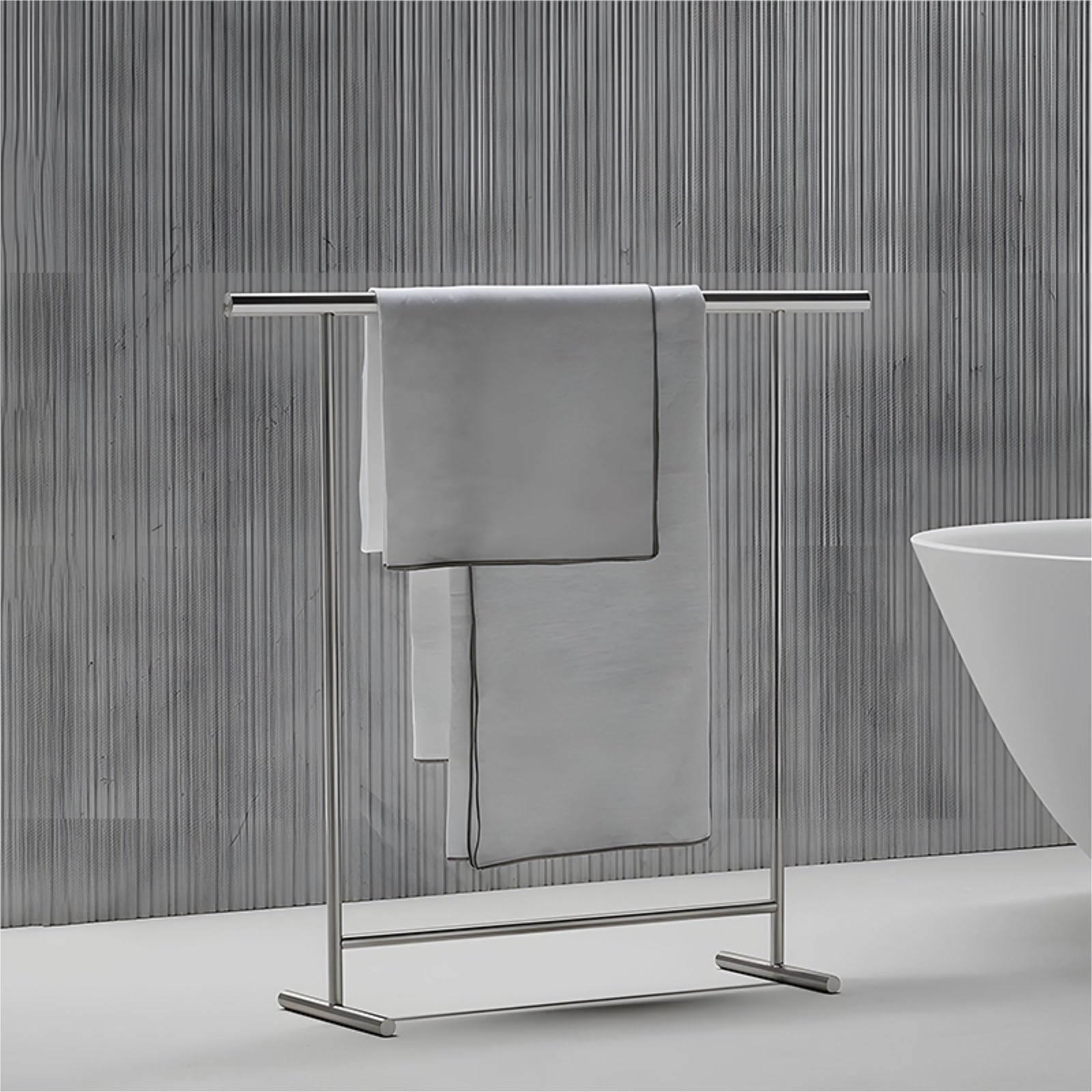 Toallero De Pie Toallero De Suelo Acero Inoxidable For Baño Doméstico Sin Necesidad Taladrar Baño Organizador