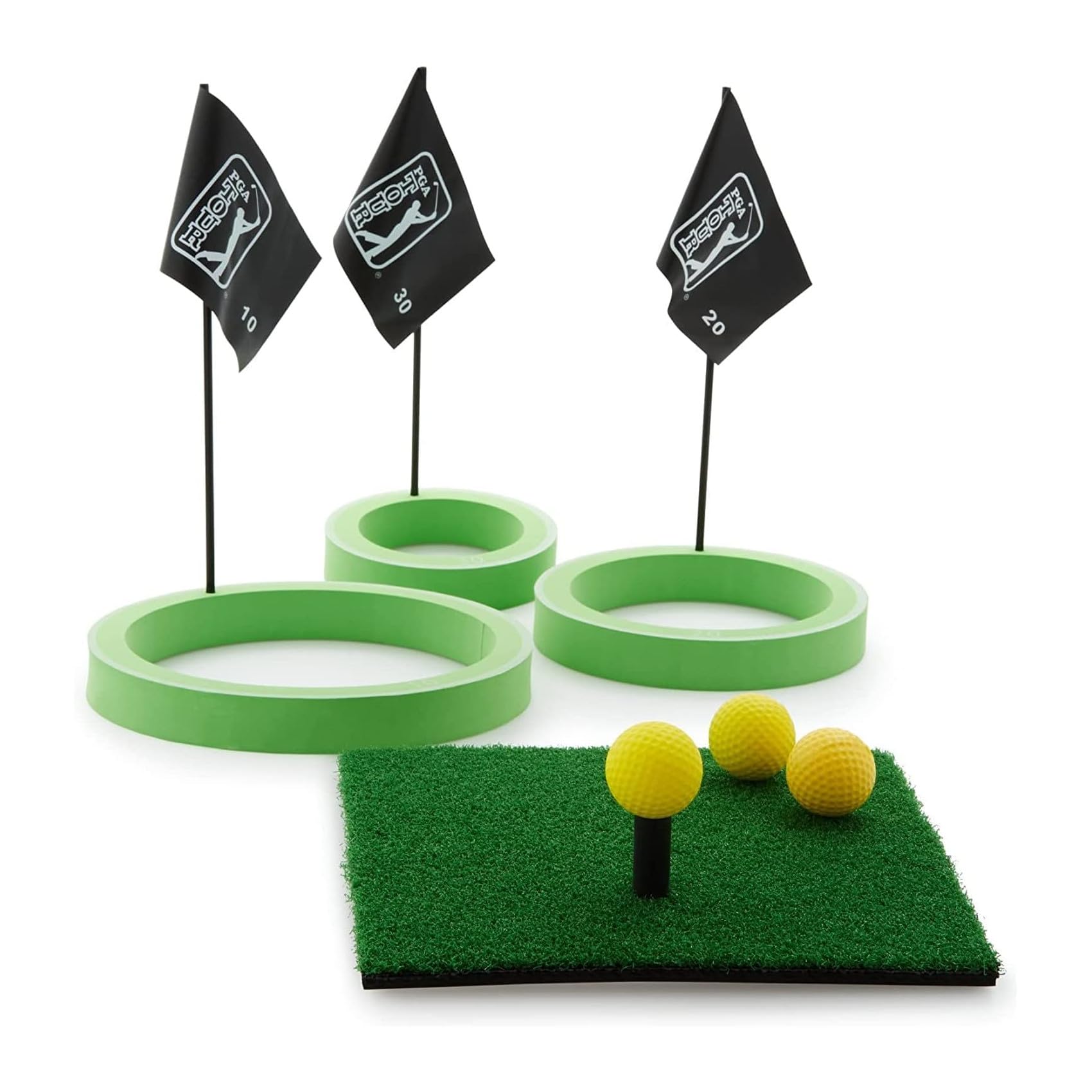 PGA Tour Golf - 3 Target Chipping Game, Golf Training Aid, Portable with Chipping Mat, Fun Garden Game, Golf Accessories