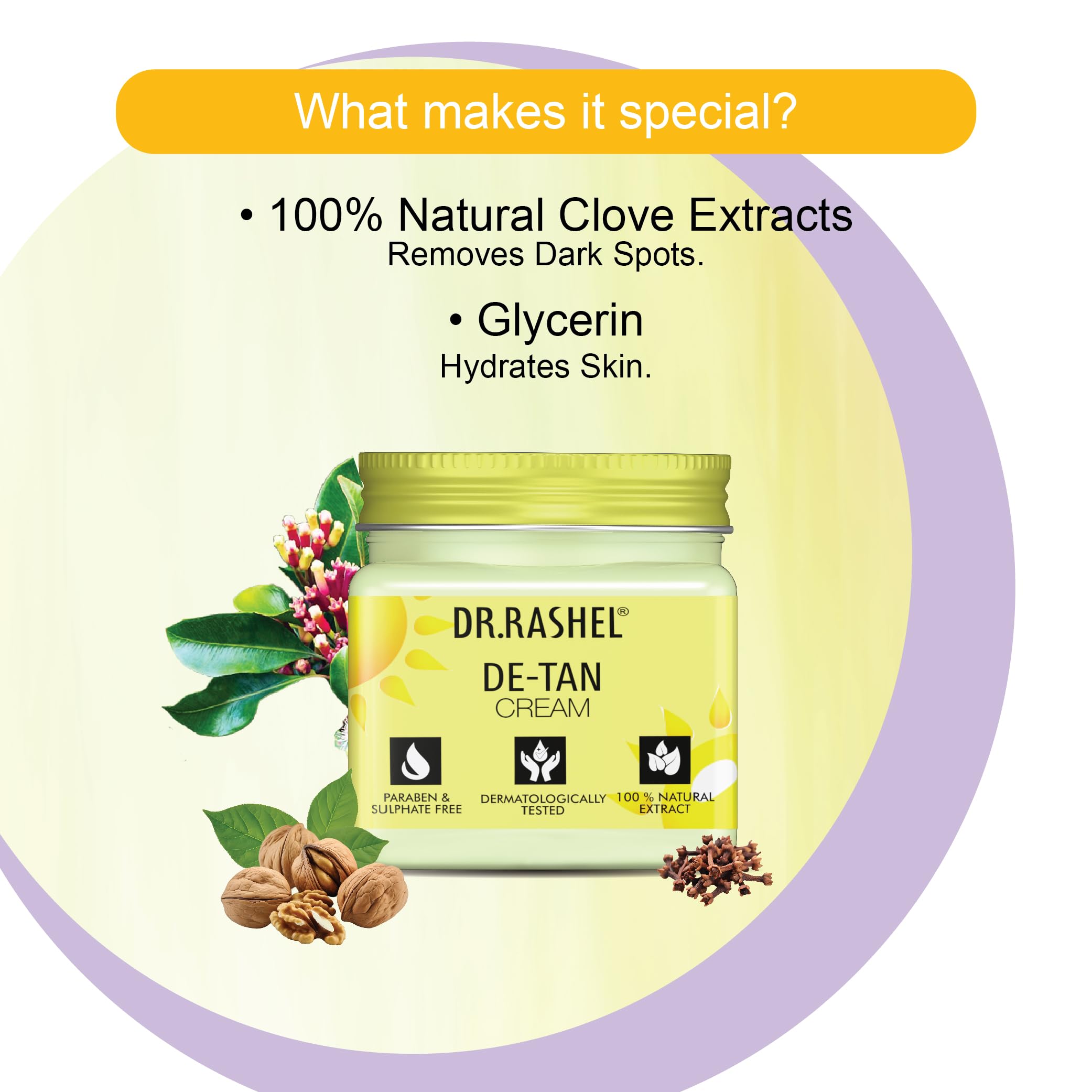 DR.RASHEL De-Tan Face & Body Cream 45ml | Removes Tan, Brightens & Hydrates Skin | For All Skin Types - Image 4 thumbnail